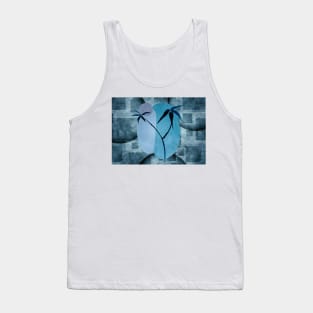 Blue Bamboo Botanical Modern Art Tank Top